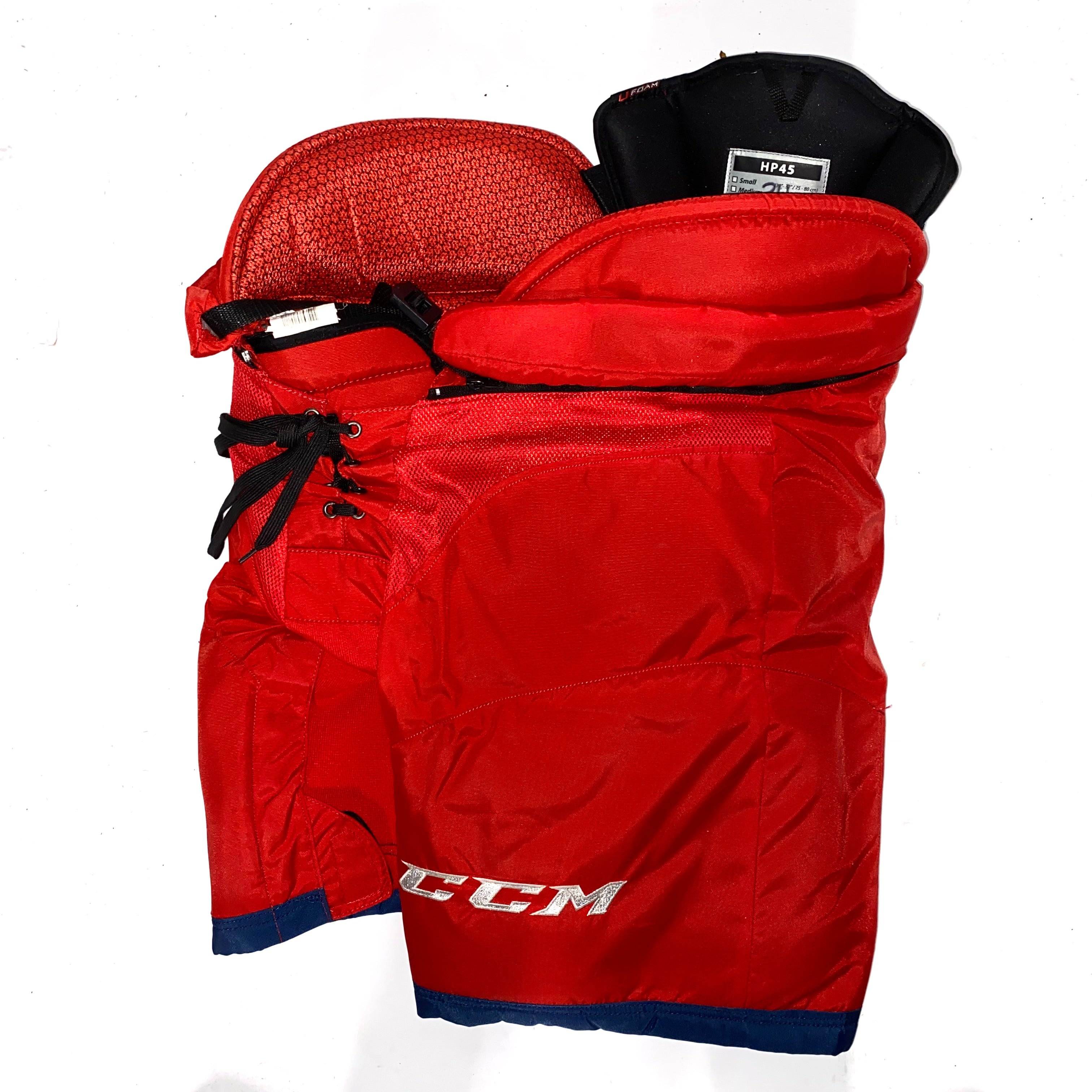 CCM HP45 - Pantalon de hockey d'occasion NHL Pro Stock - Blue Jackets de Columbus (rouge)